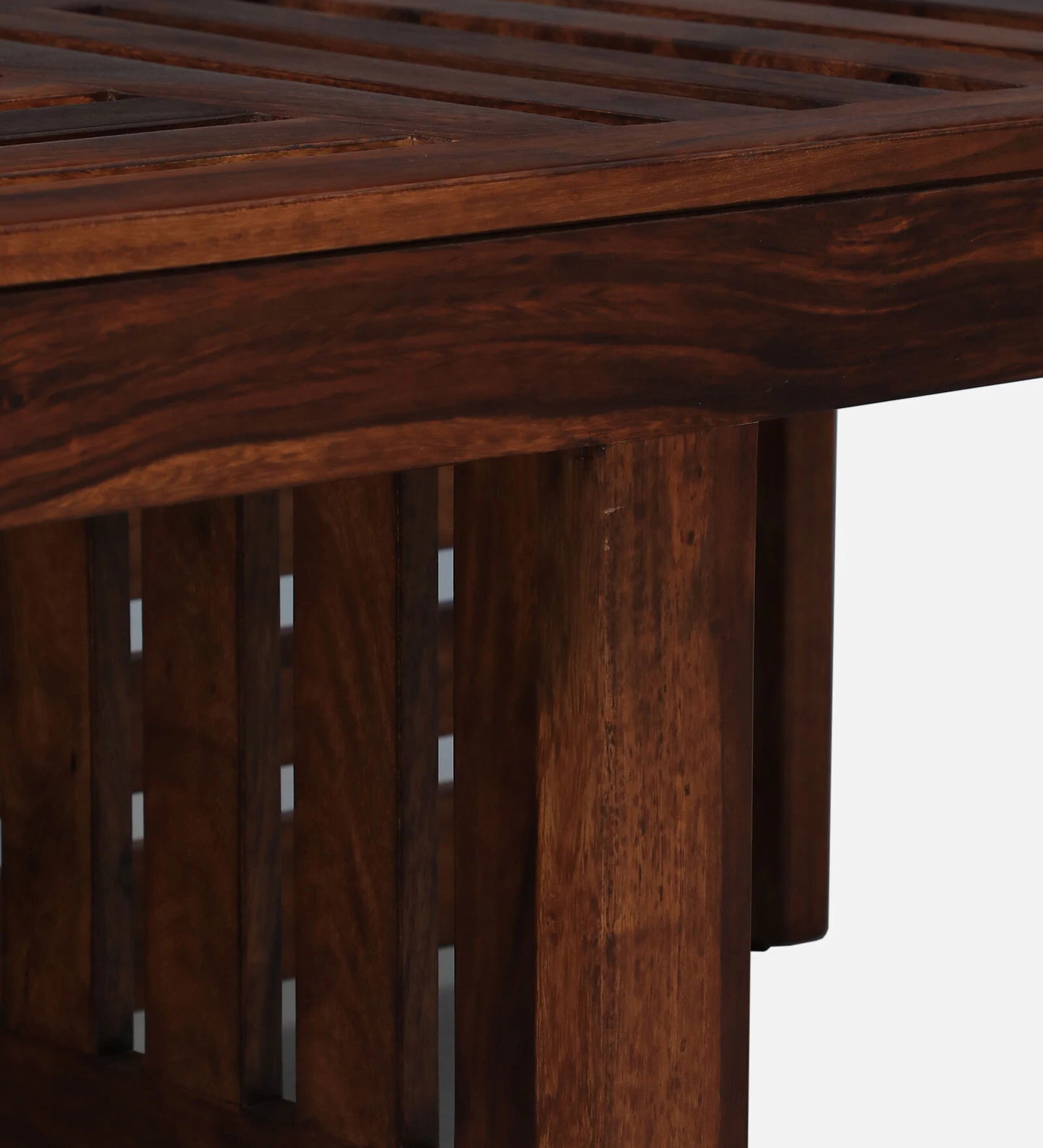 Solid Wood Nesting Coffee Table Set in Honey Oak Finish With Cushioned Stools