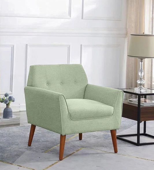 Fabric Lounge Chair in Light Green Colour