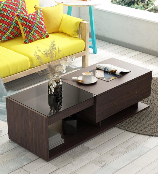 Eco Large Coffee Table In Choco Walnut Finish