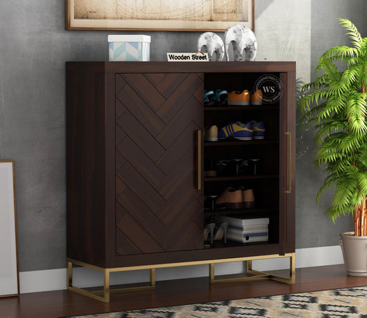 SheeshamWood Shoe Rack (Walnut Finish)