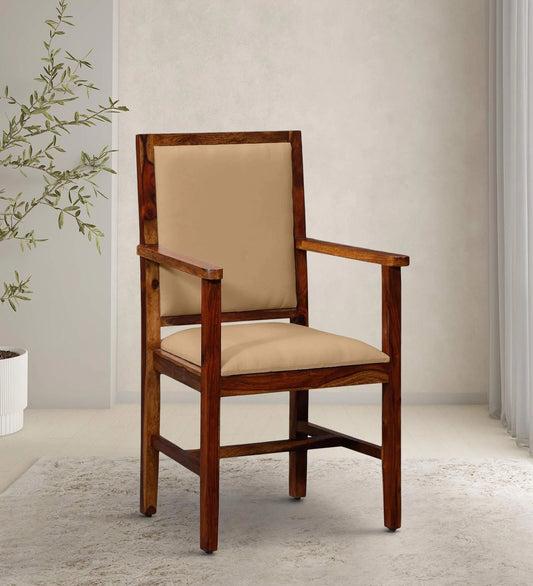Peshtigo Sheesham Wood Arm Chair In Provincial Teak Finish