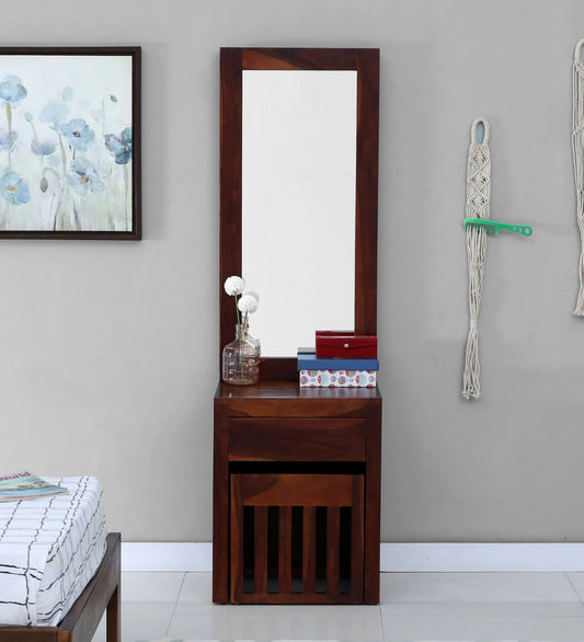 Sheesham Wood Dresser in Honey Oak Finish With Stool