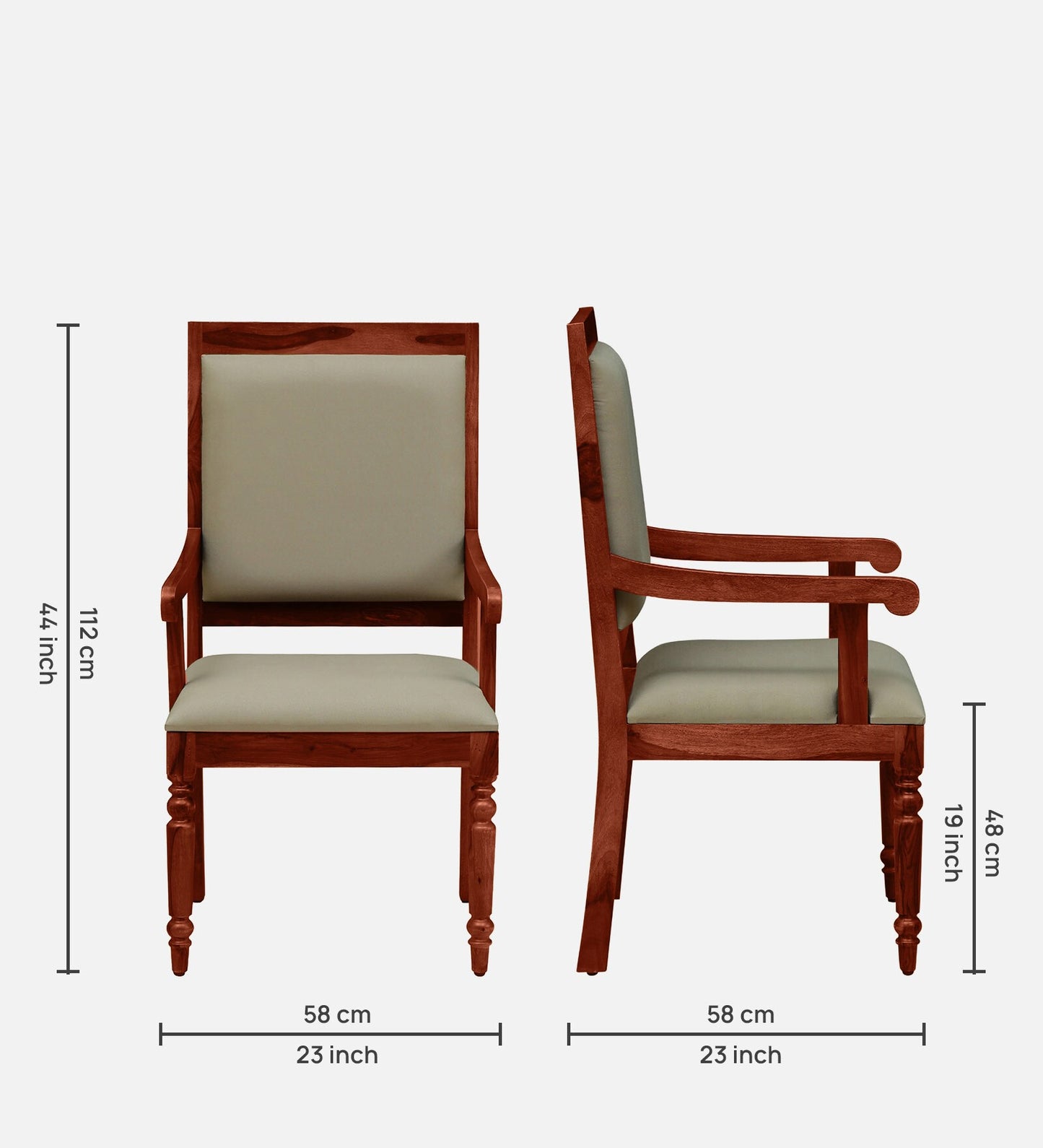 Warren Sheesham Wood Arm Chair In Honey Oak Finish