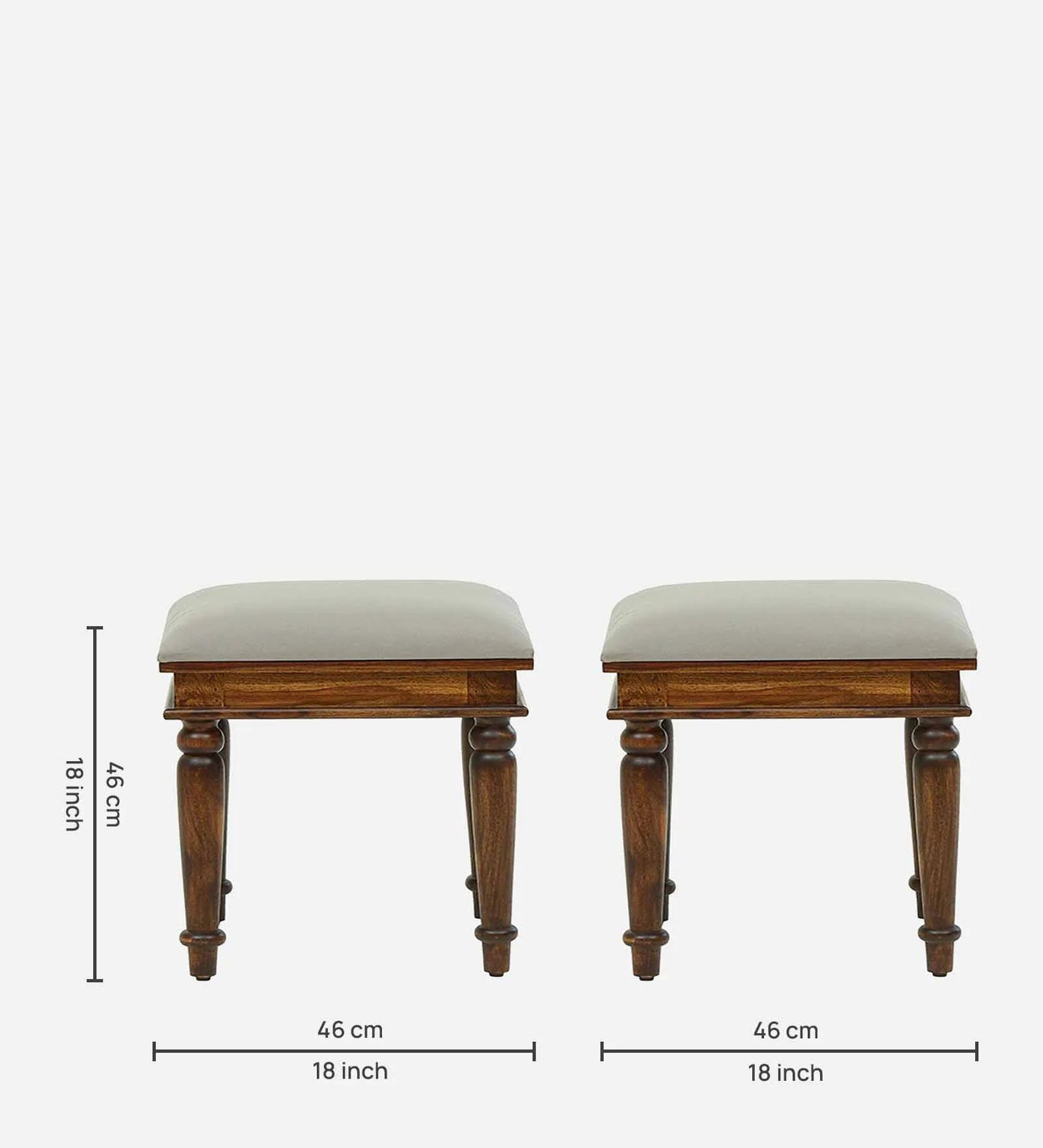 Sheesham Wood Seating Stool In Scratch Resistant Provincial Teak Finish