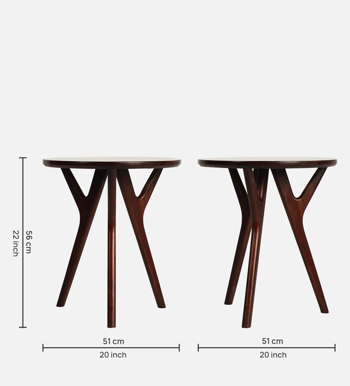 Ally Solid Wood End Table in Walnut Finish