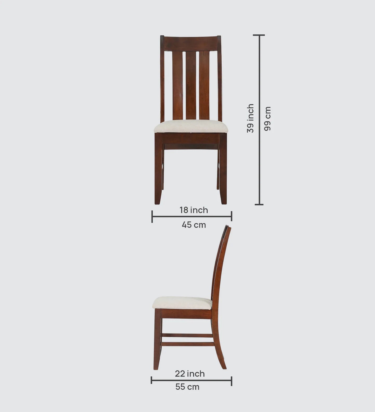 Muar Malaysian 4 Seater Dining Table Set In Brown Colour
