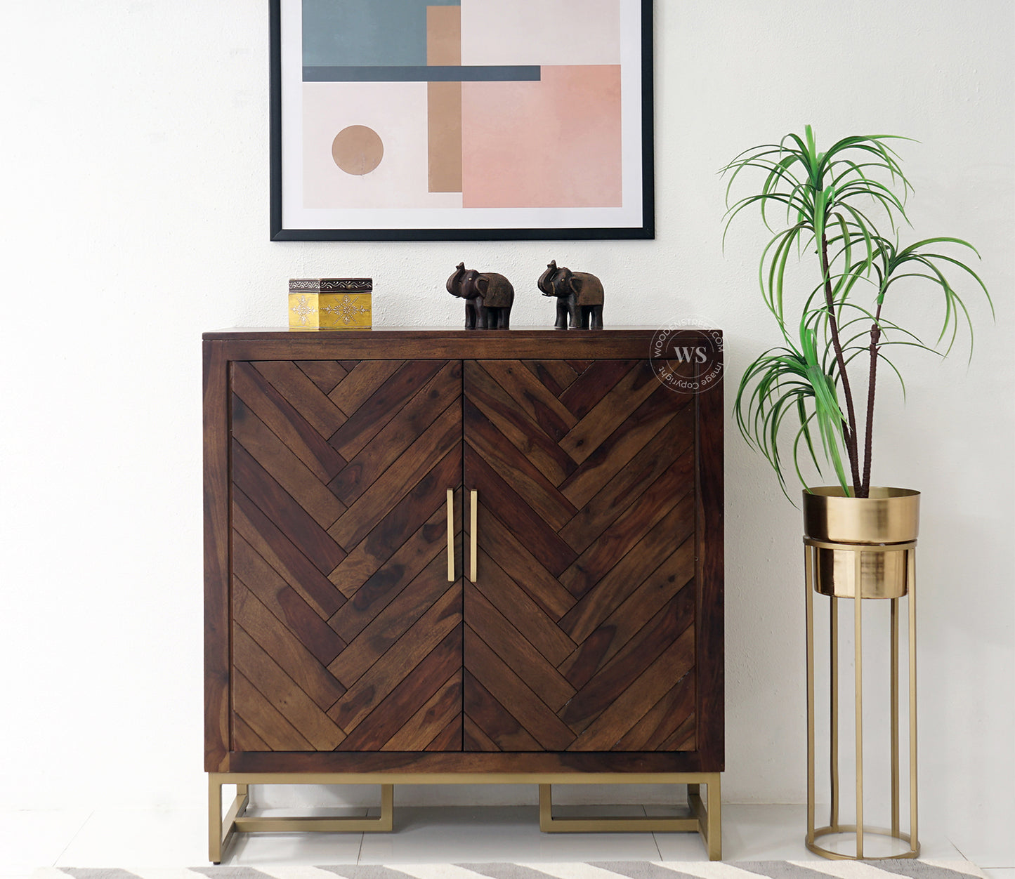 SheeshamWood Shoe Rack (Walnut Finish)