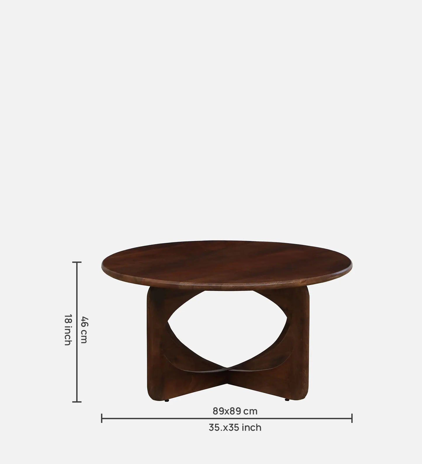 Praha Mango Wood Coffee Table In Walnut Finish