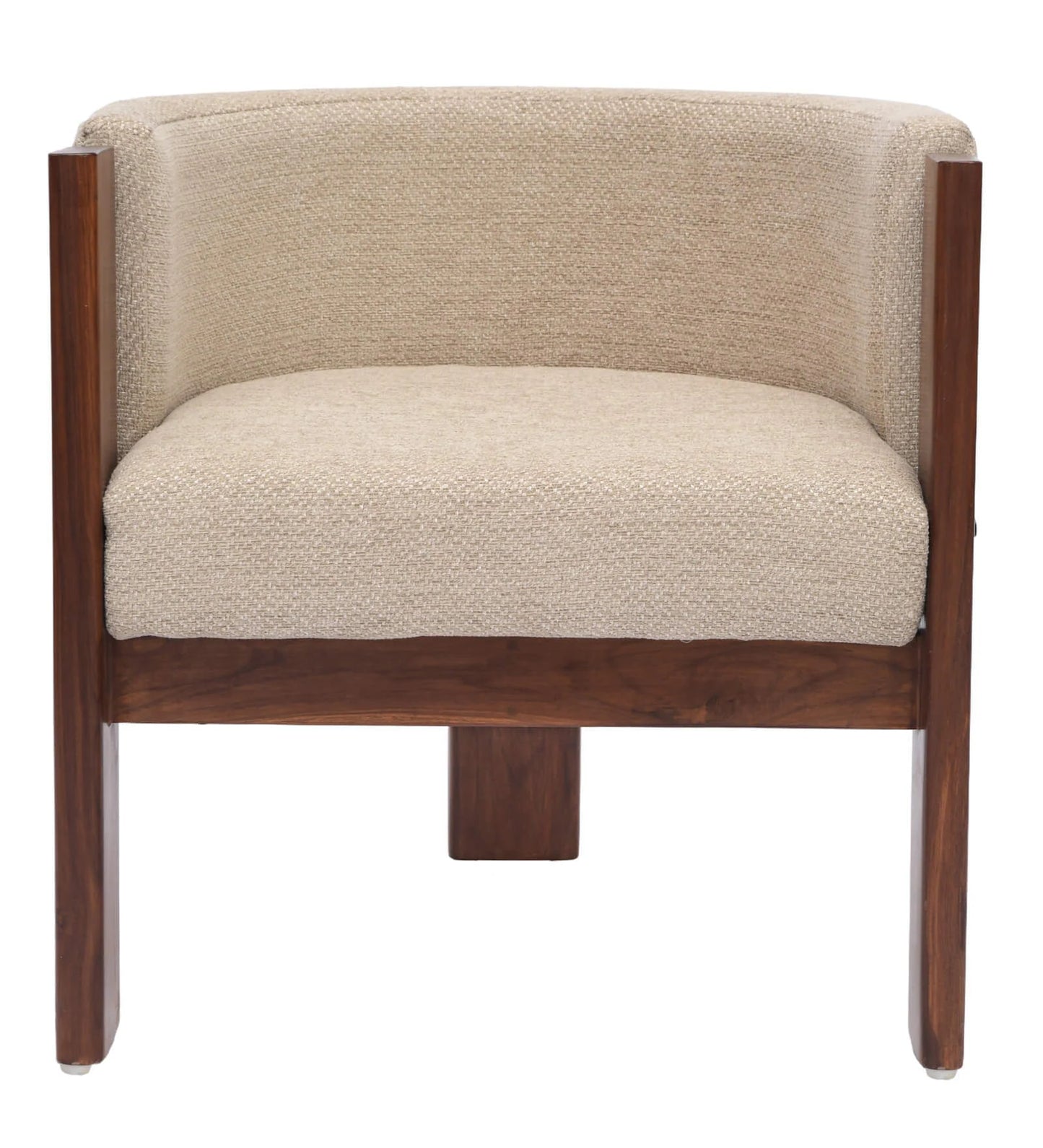 Monolo Fabric Arm Chair In Teak Finish