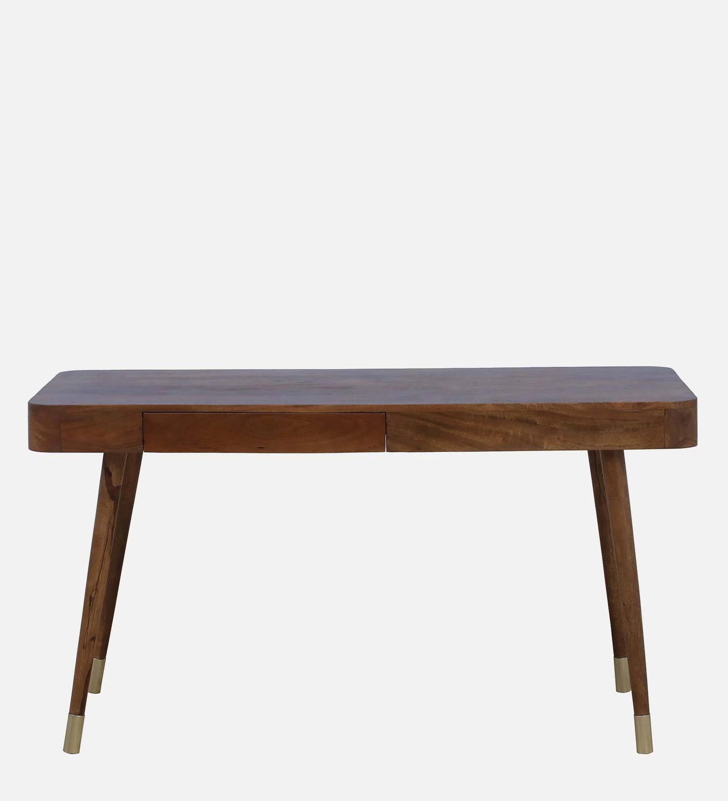 Solid Wood Writing Table In Rustic Teak Finish