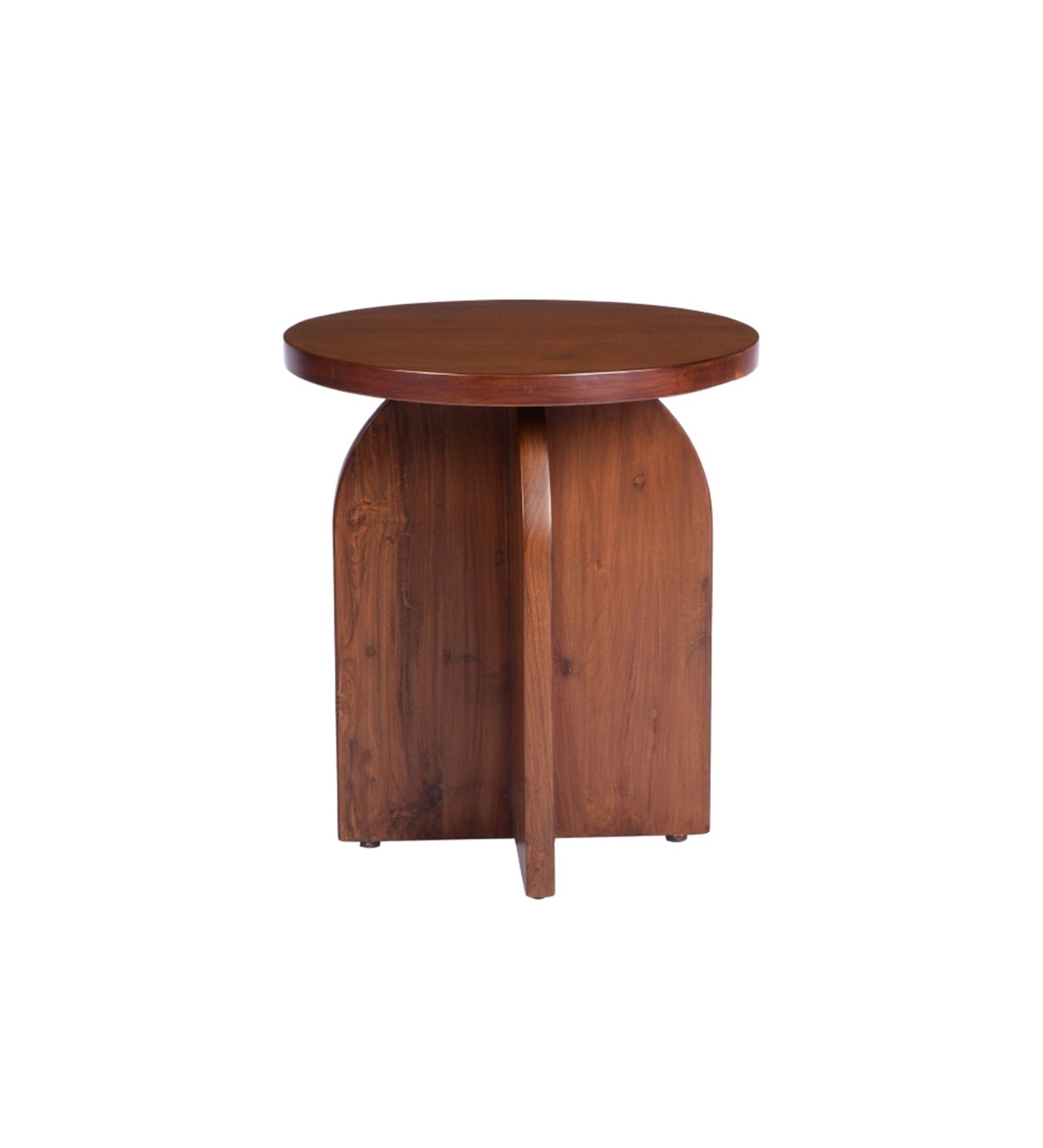 Cole Solid Wood Side Table In Teak Finish