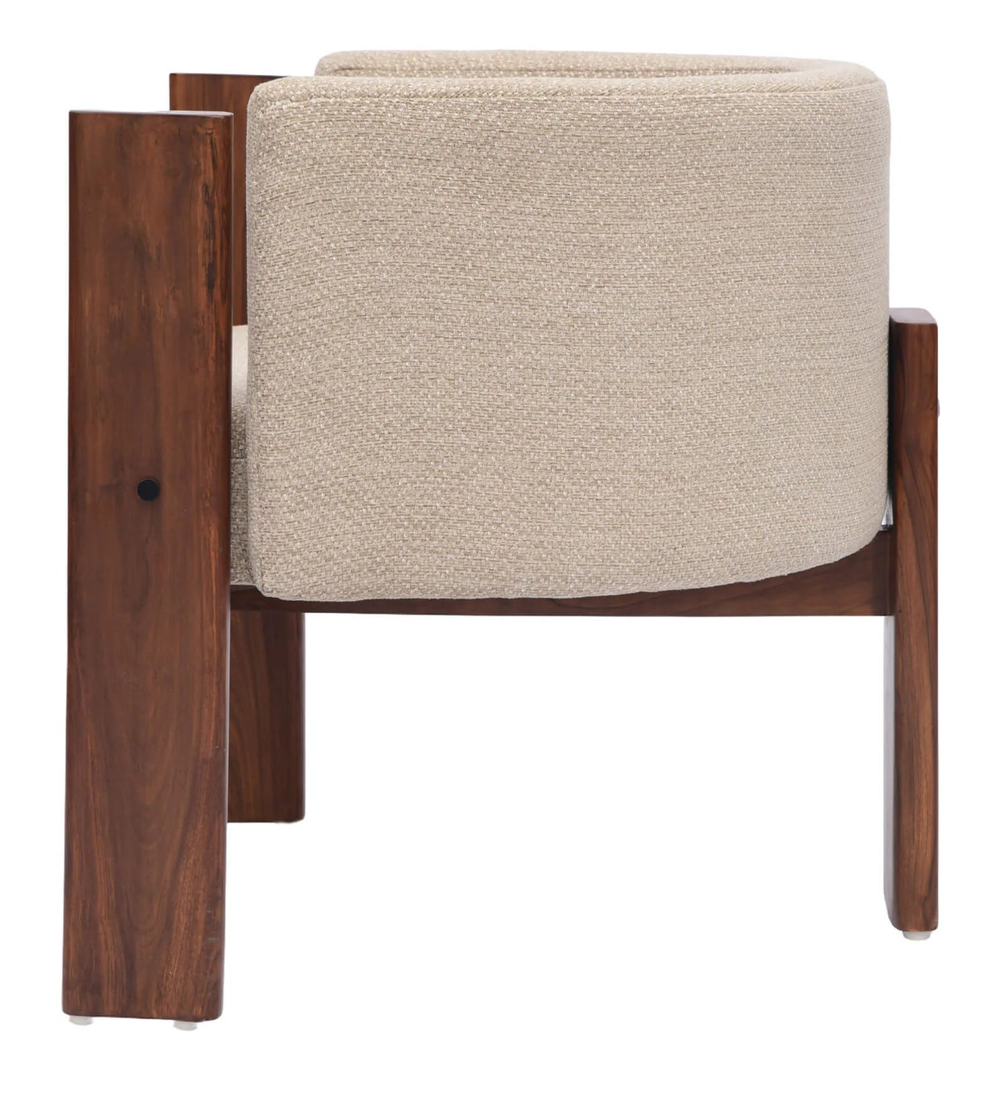 Monolo Fabric Arm Chair In Teak Finish
