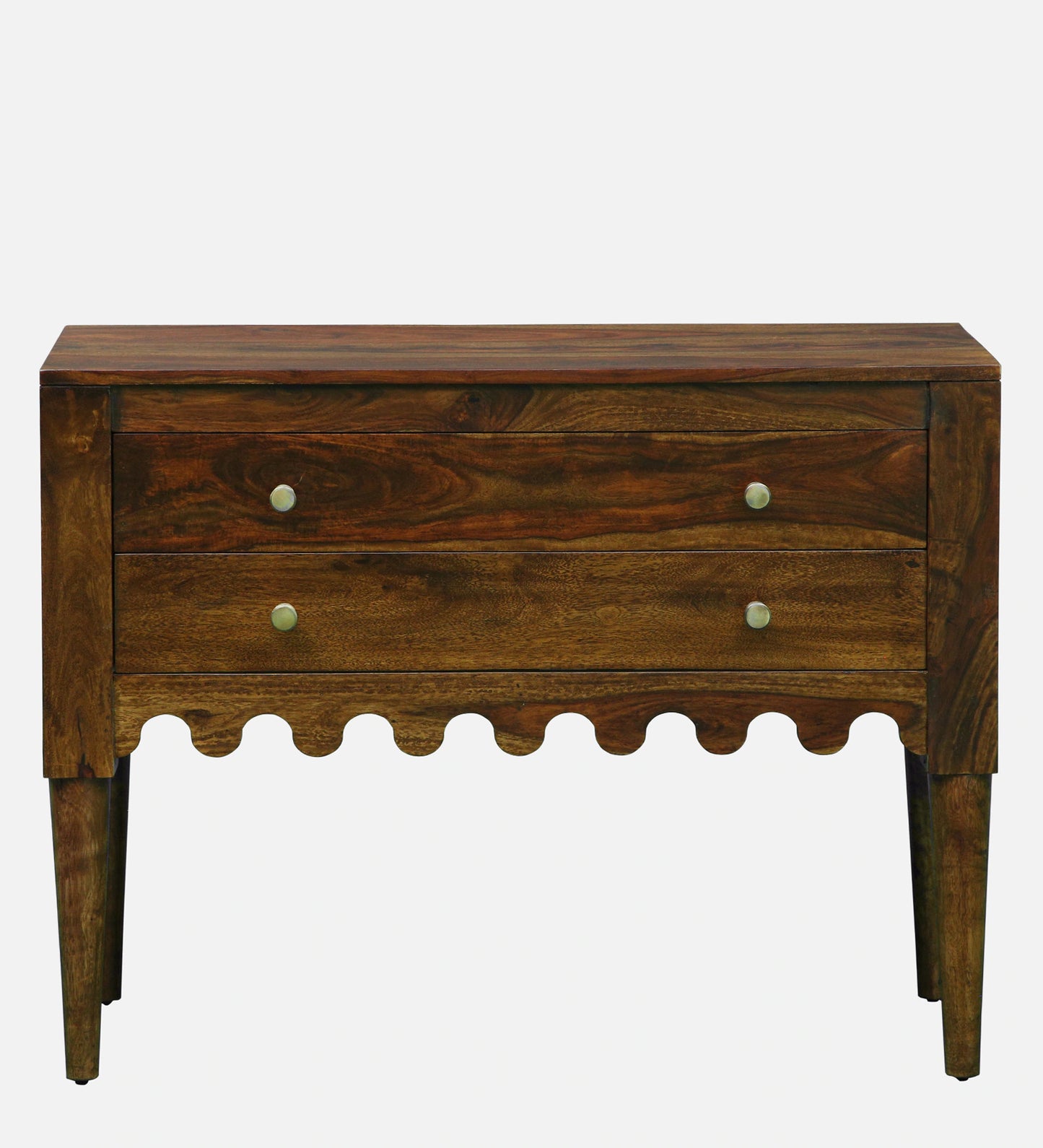 Ravenel Sheesham Wood Two Drawer Console Table In Provincial Teak Finish