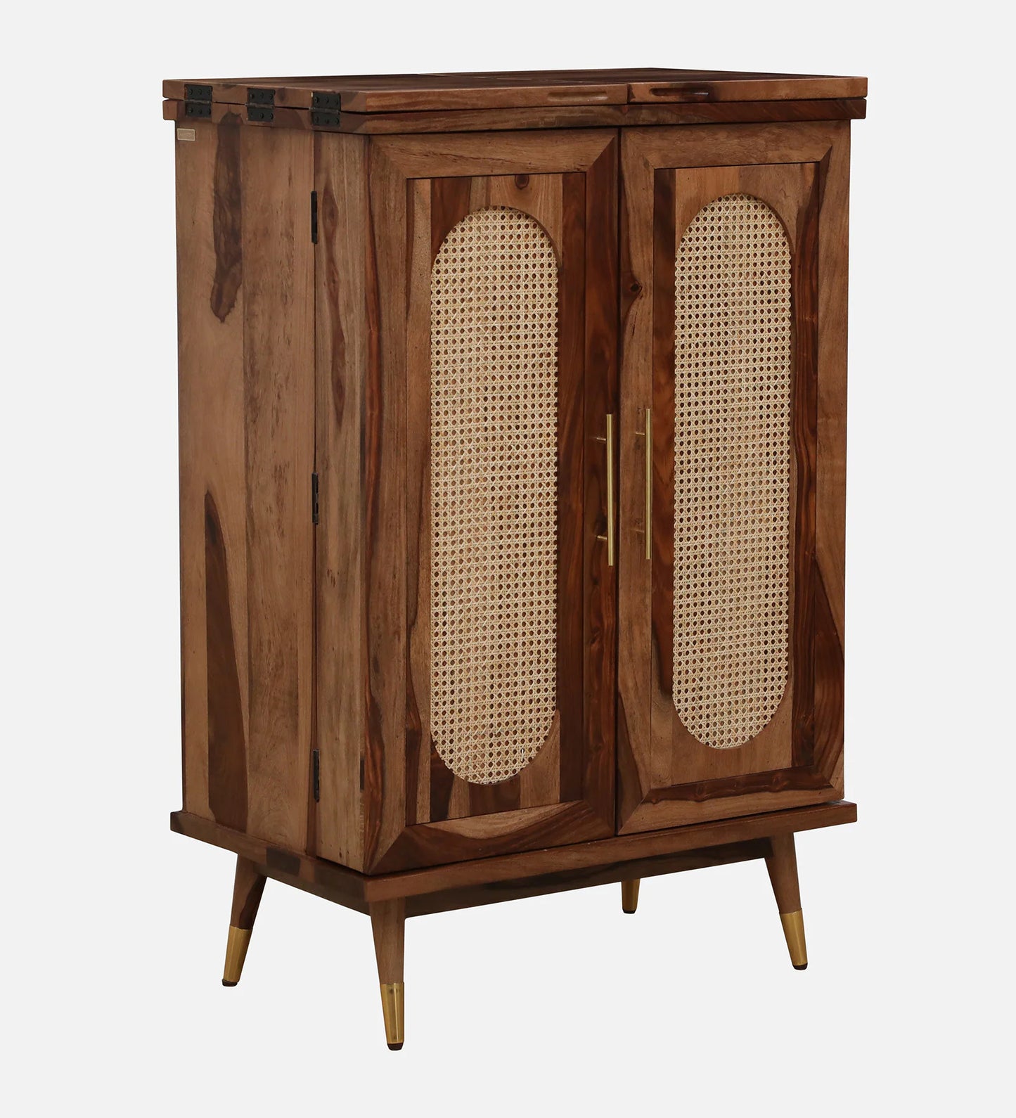 Sheesham Wood Bar Cabinet In Rustic Teak Finish