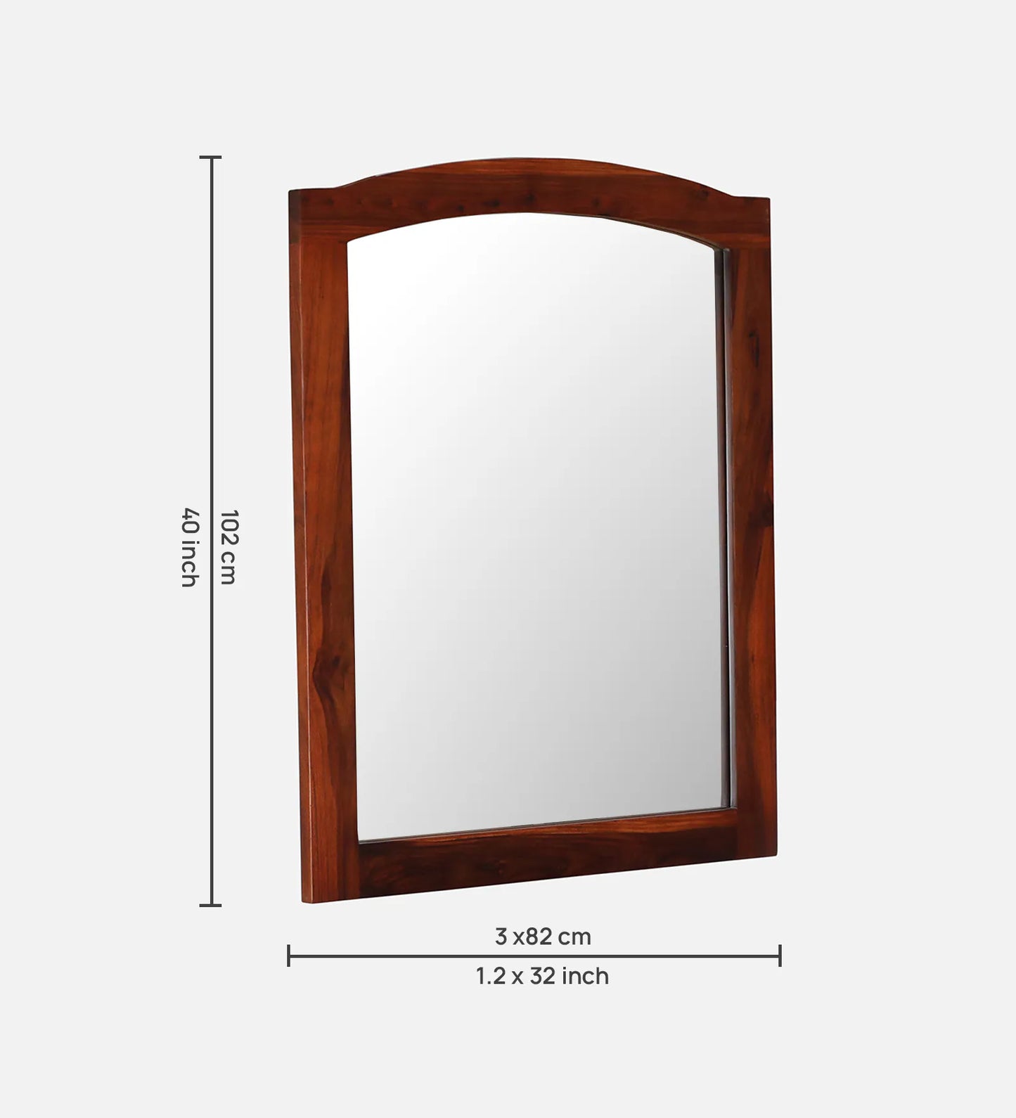 Sheesham Wood Dressing Cabinet In Honey Oak Finish With Mirror