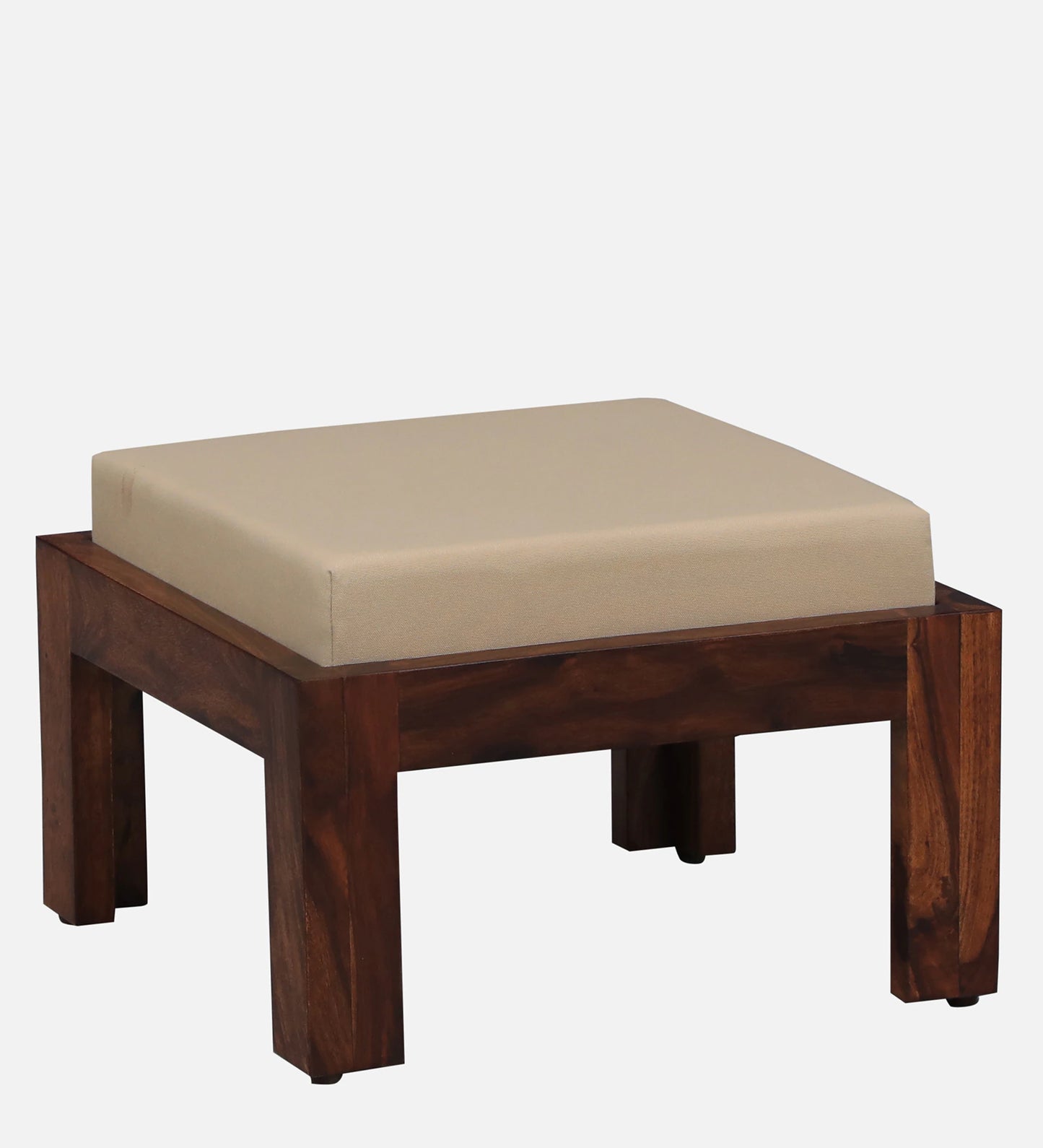 Solid Wood Nesting Coffee Table Set in Honey Oak Finish With Cushioned Stools