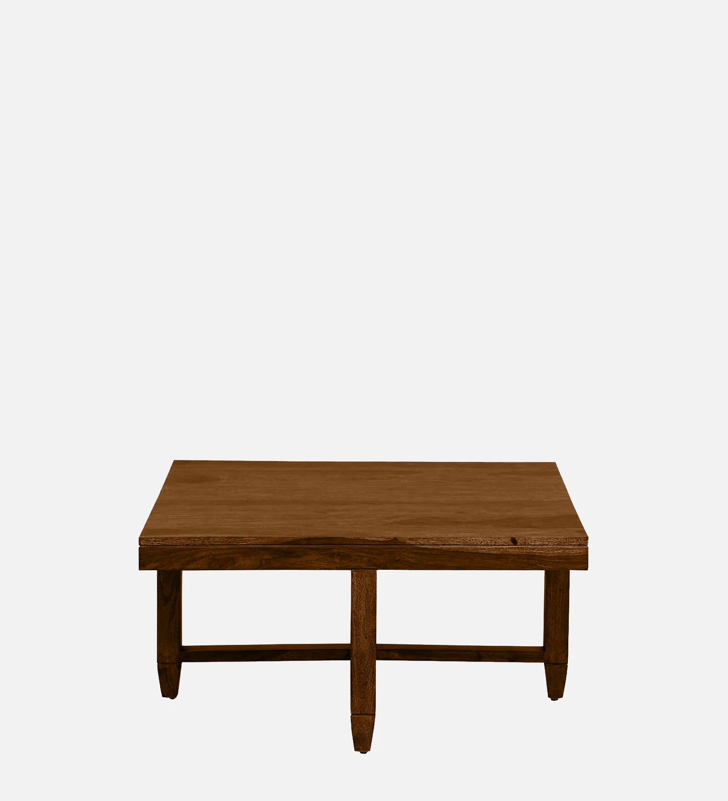 Sheesham Wood Nesting Coffee Table Set in Provincial Teak Finish With Cushioned Stools