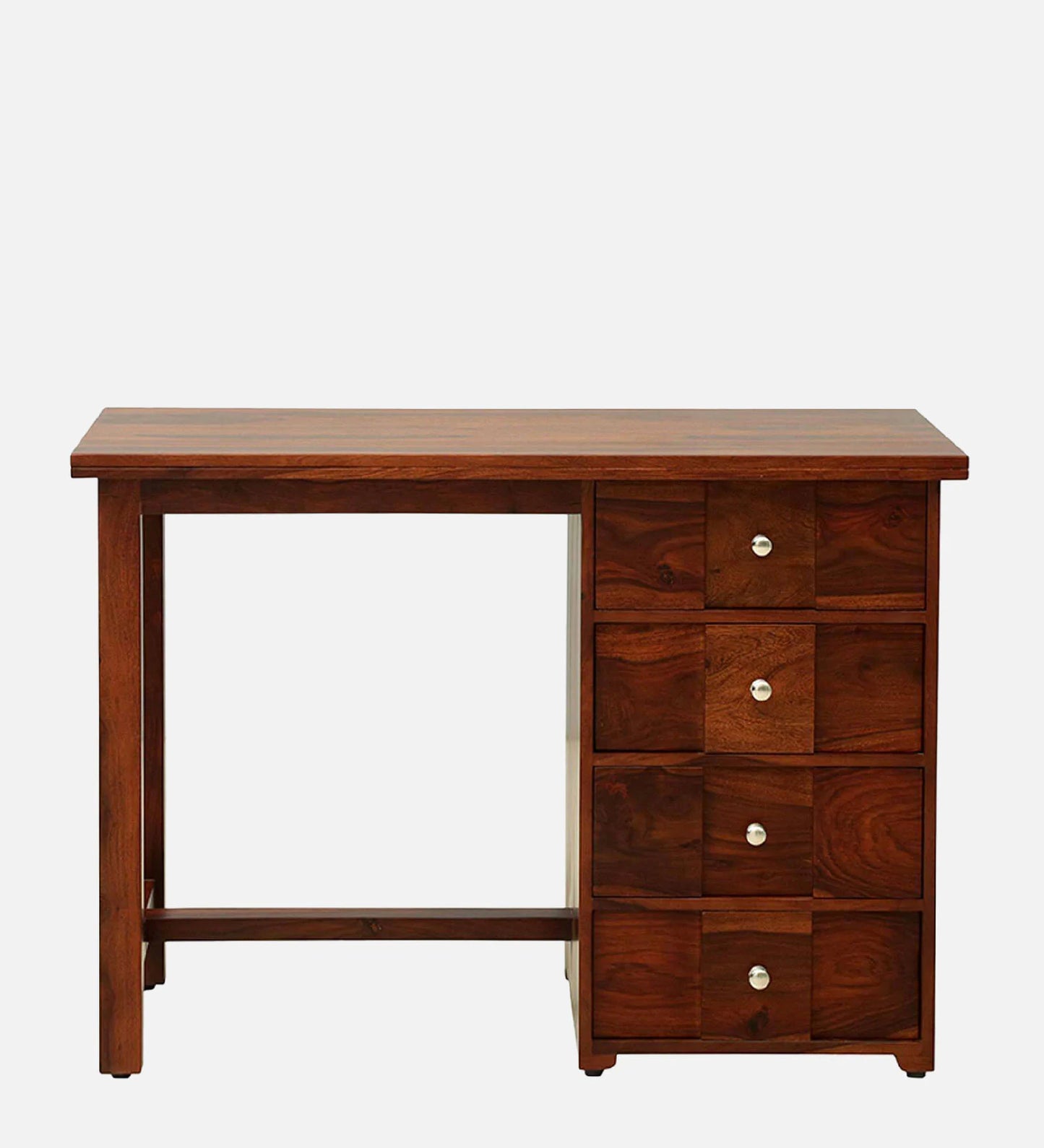 Sheesham Wood Writing Table In Scratch Resistant Honey Oak Finish With Drawers