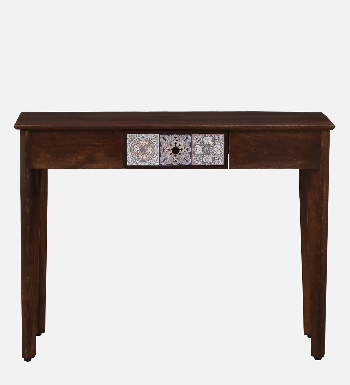 Zellige Solid Wood Console Table In Tubbaq Finish With Drawer