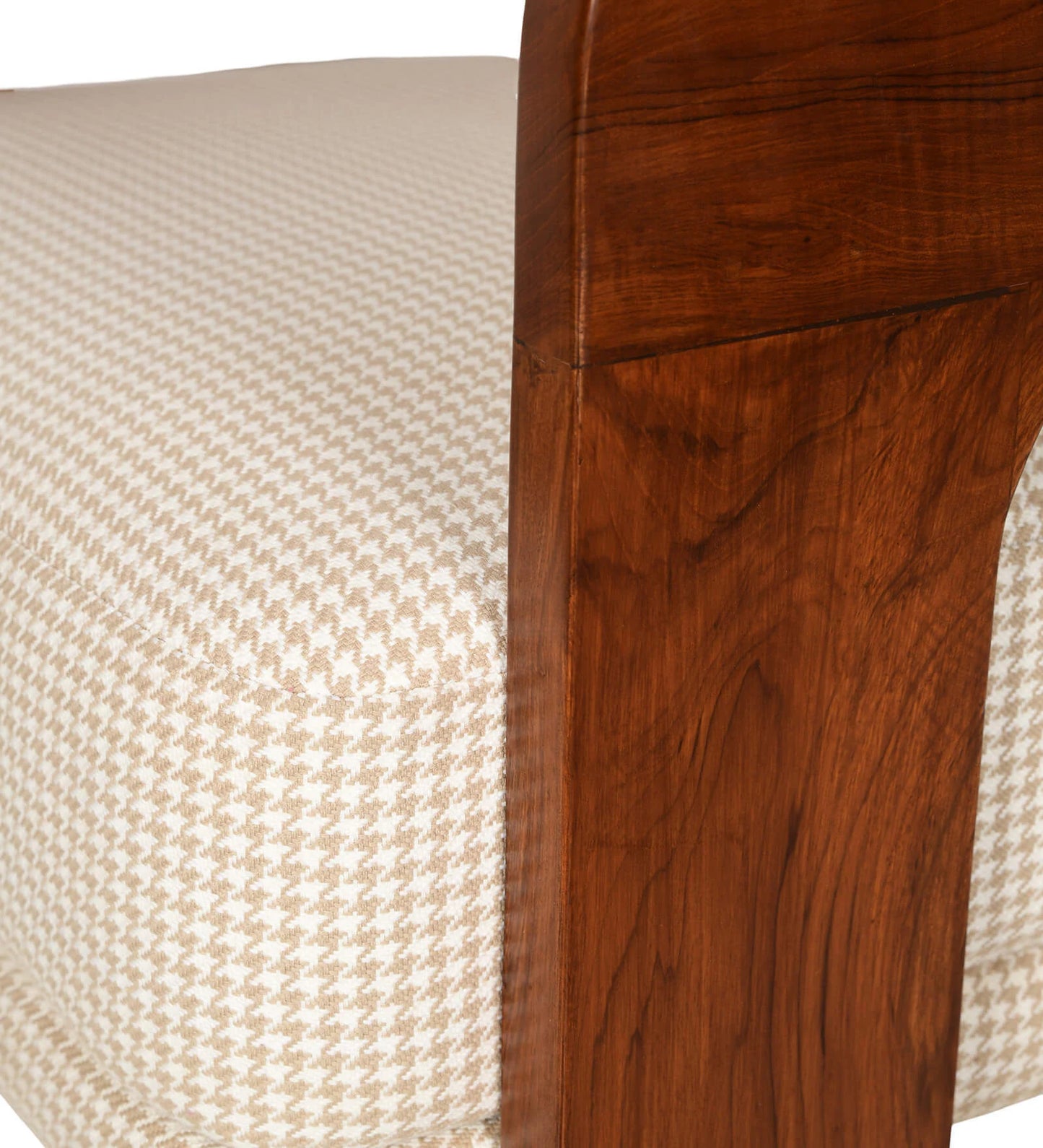 Aloa Fabric Arm Chair In Teak Finish