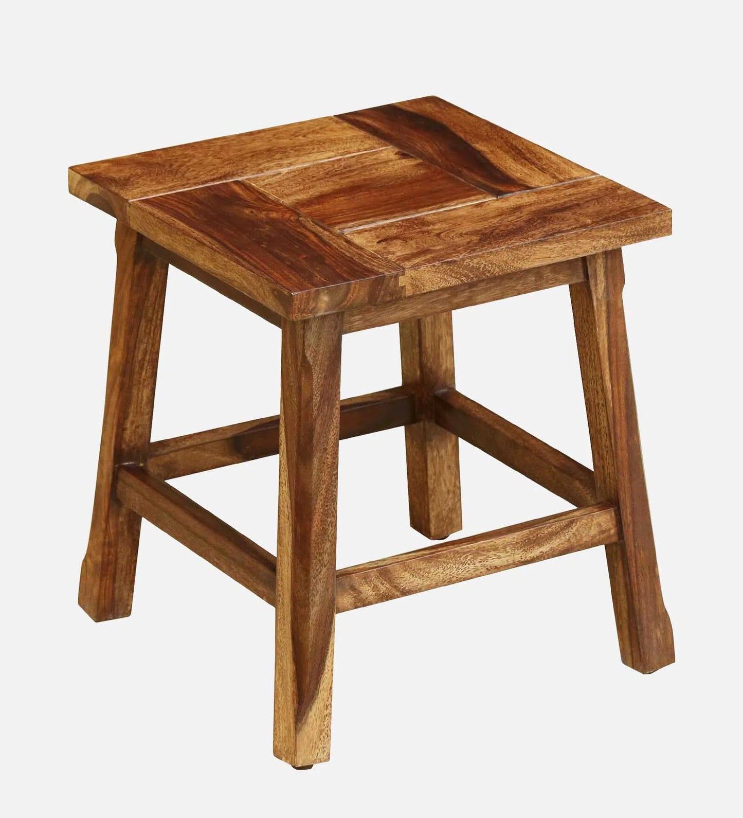 Sheesham Wood Seating Stool In Rustic Teak Finish