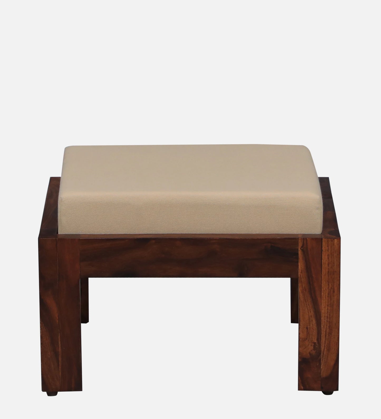 Solid Wood Nesting Coffee Table Set in Honey Oak Finish With Cushioned Stools