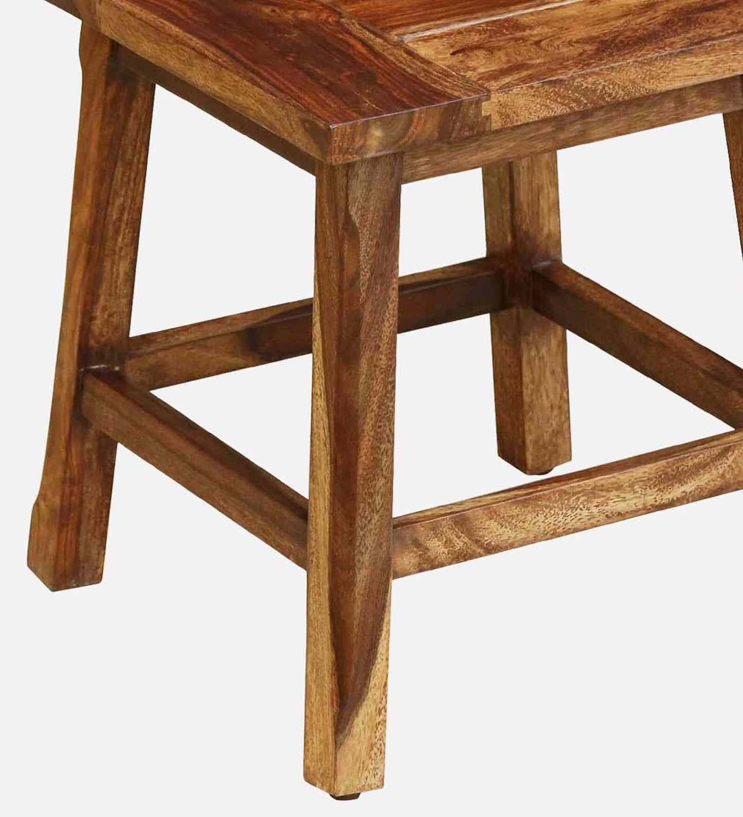 Sheesham Wood Seating Stool In Rustic Teak Finish