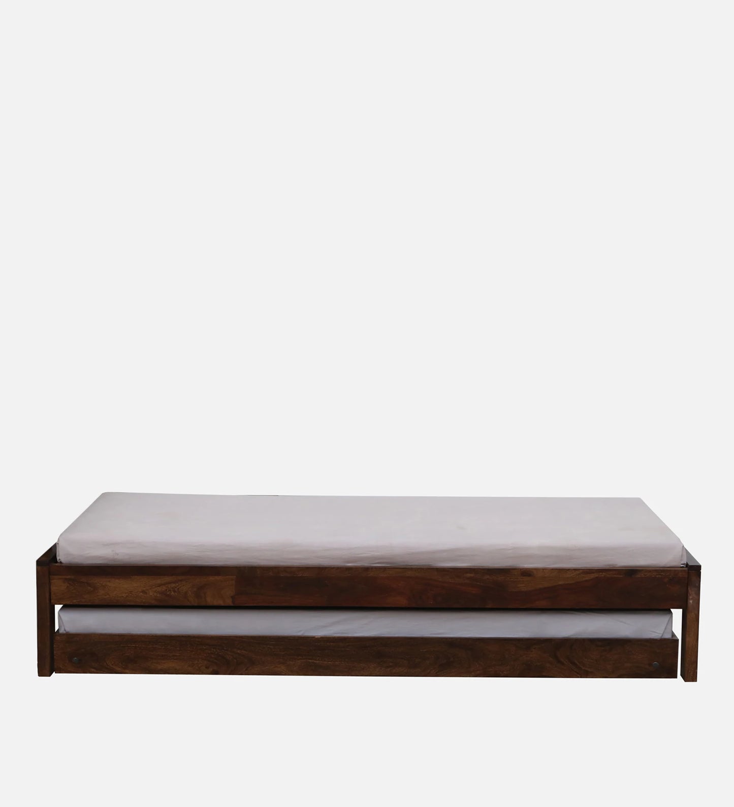 Sheesham Wood Single Bed In Provincial Teak Finish With Trundle