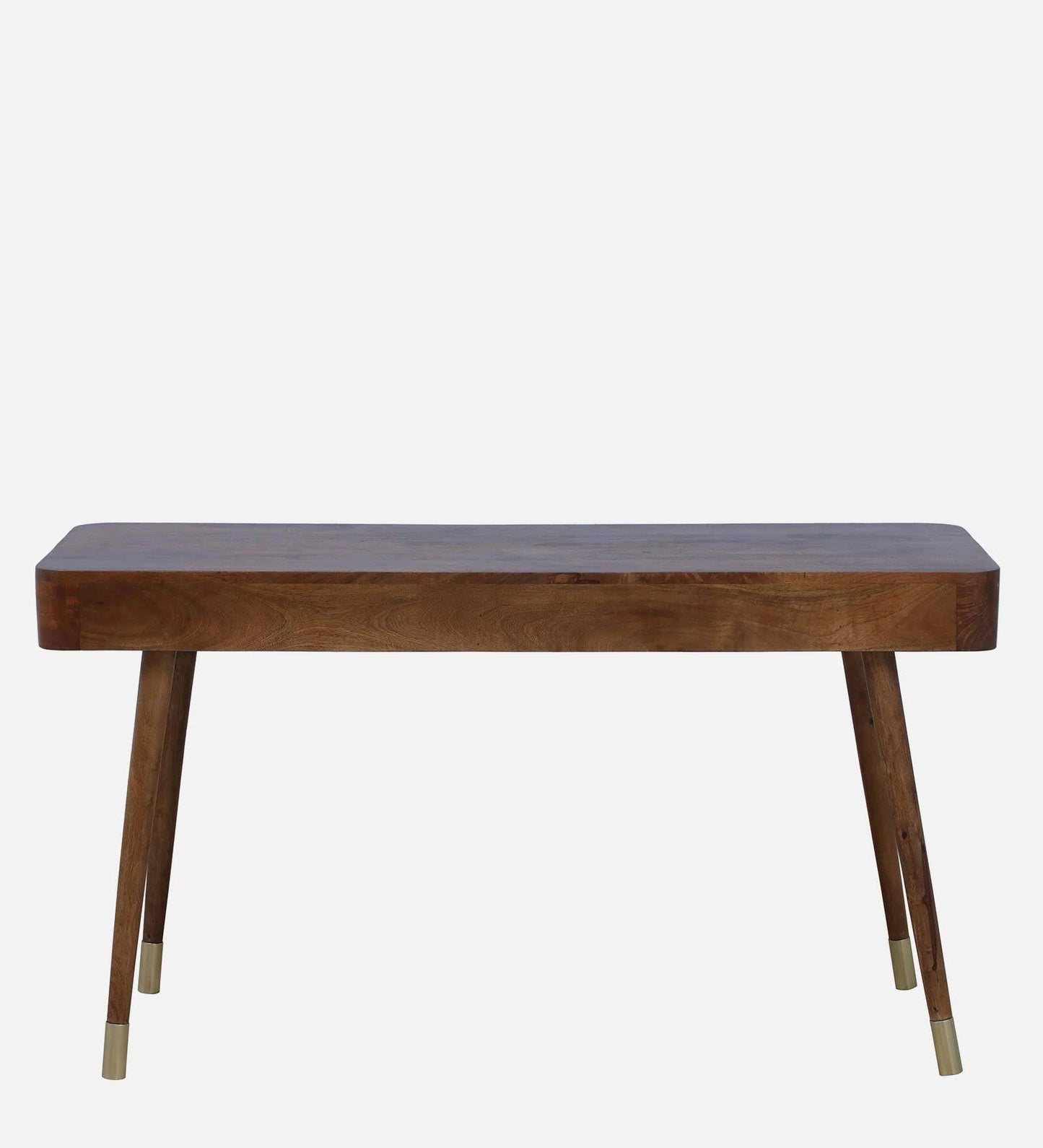 Solid Wood Writing Table In Rustic Teak Finish