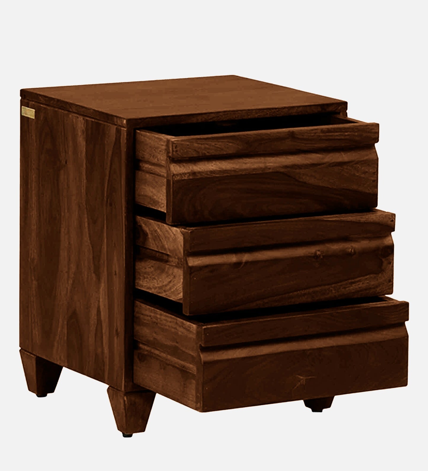 Sheesham Wood Bedside Table In Scratch Resistant Provincial Teak Finish With Drawers