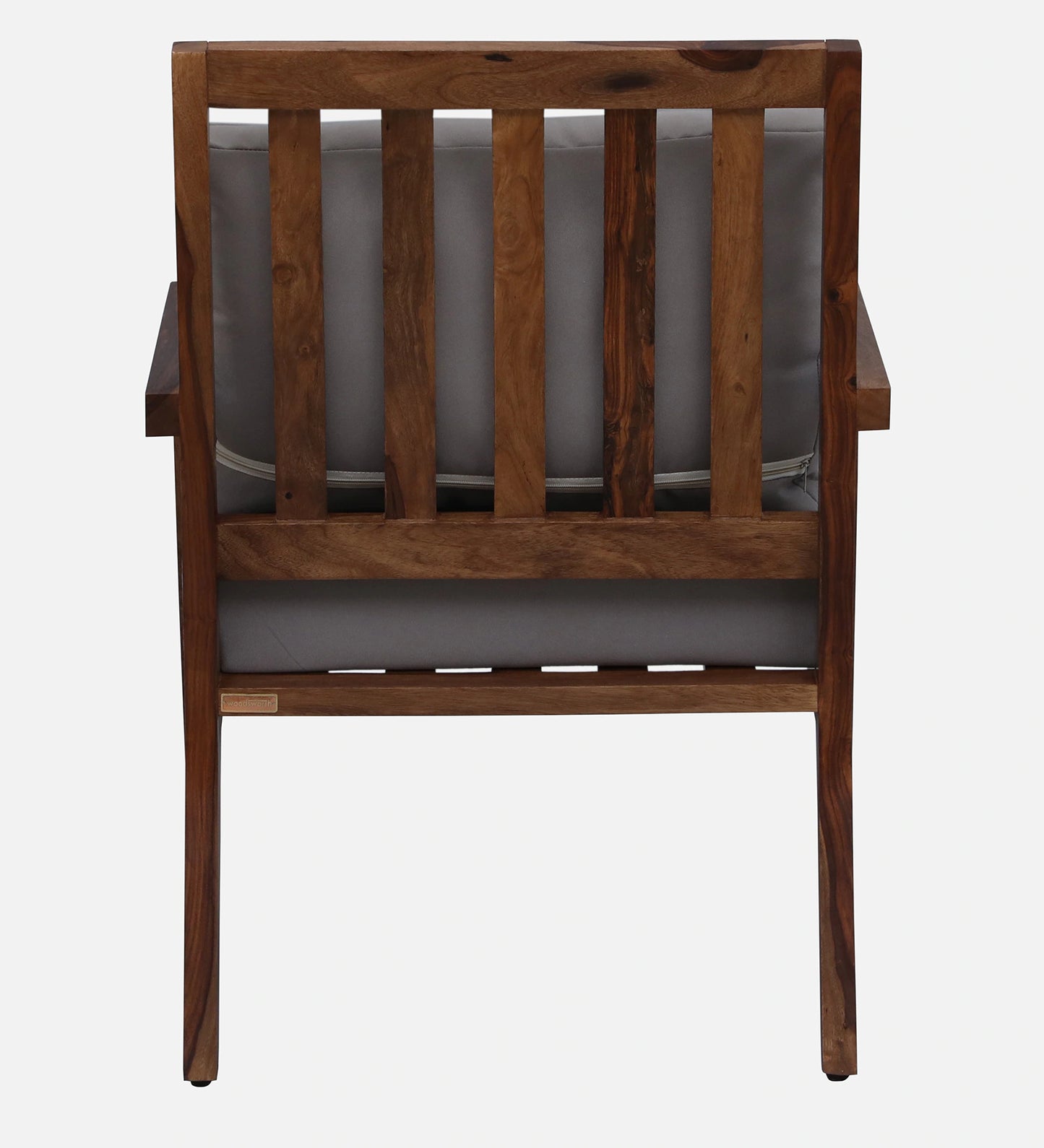 Milton Sheesham Wood Arm Chair In Grey & Rustic Teak Finish