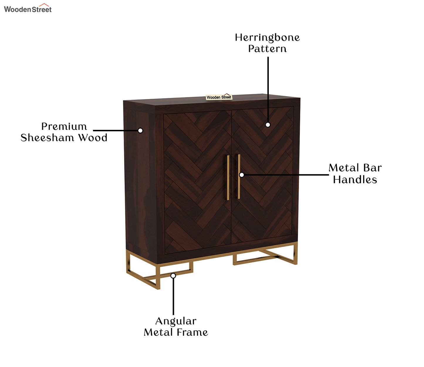 SheeshamWood Shoe Rack (Walnut Finish)