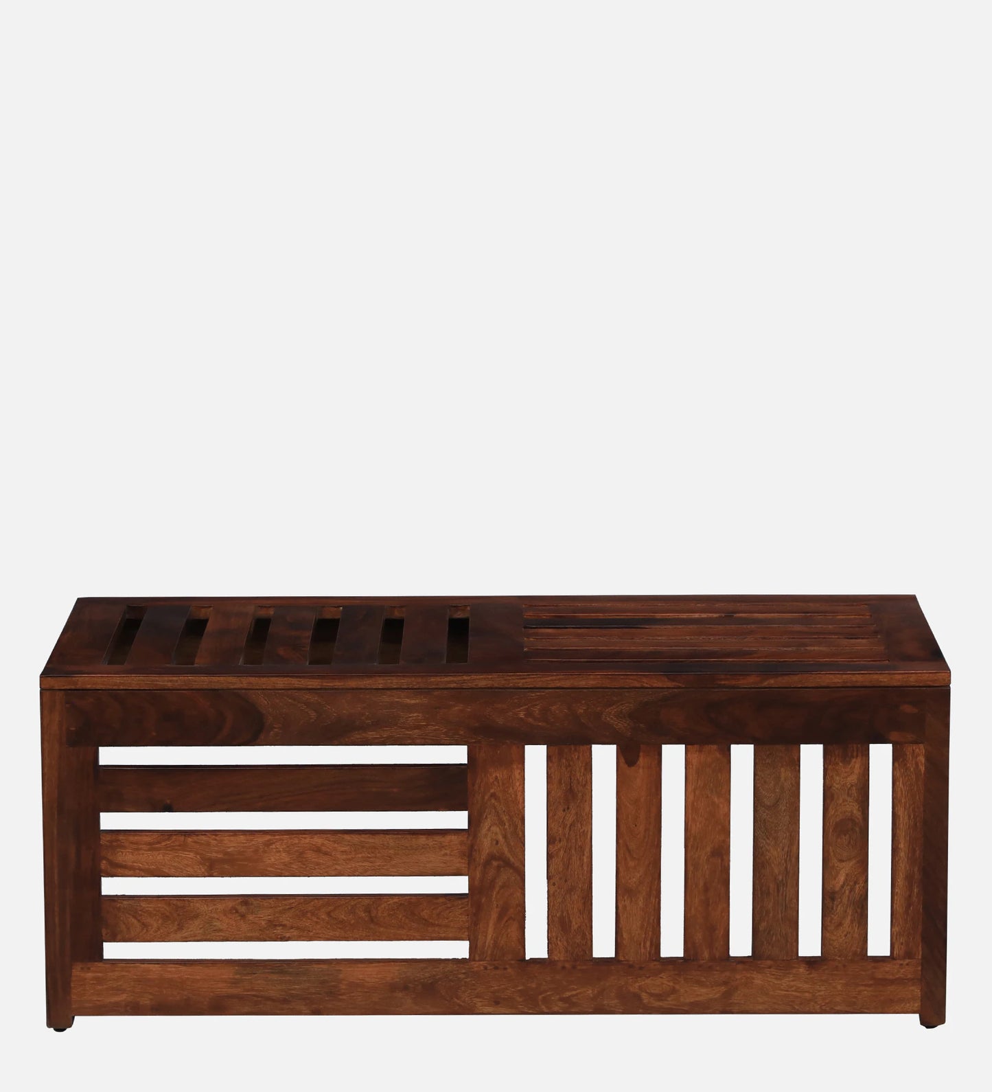 Solid Wood Nesting Coffee Table Set in Honey Oak Finish With Cushioned Stools